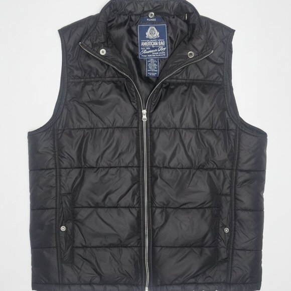 American Rag Vest Size L Sleeveless Puffer Black Full Zip - Picture 1 of 7